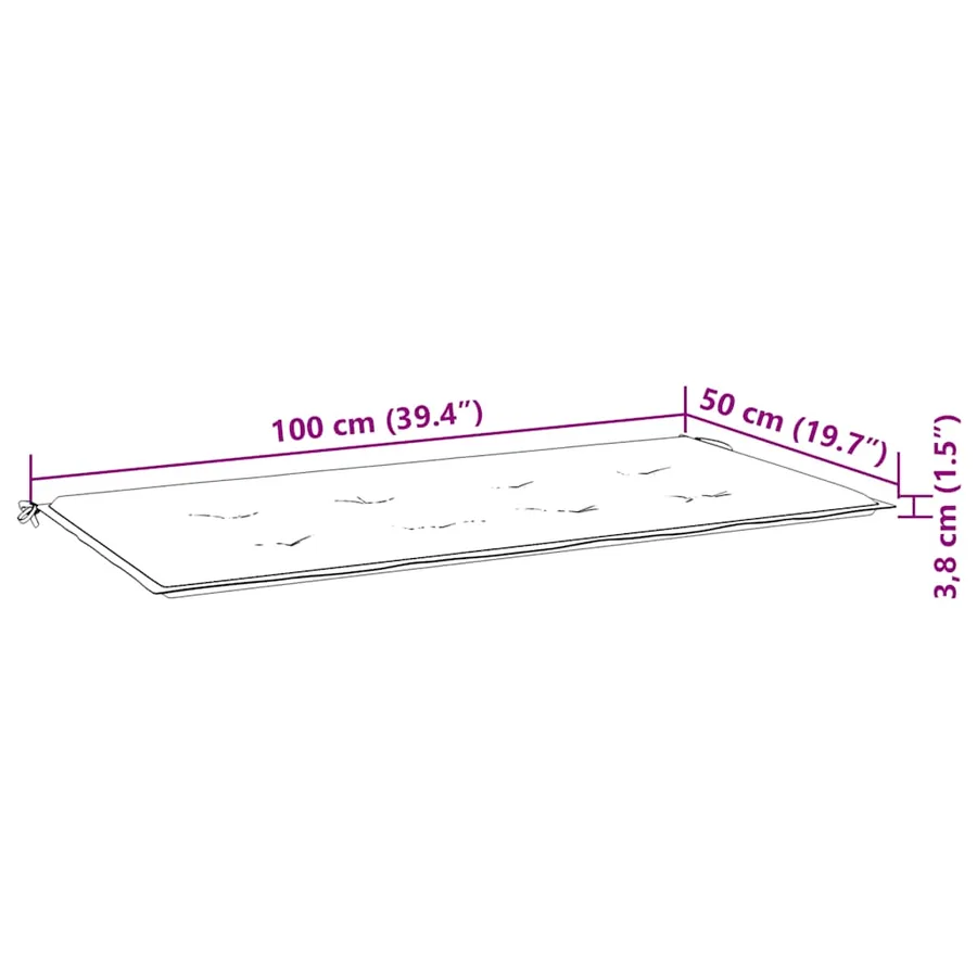 Banc de jardin avec coussin gris 112 cm Bois de teck massif - 9