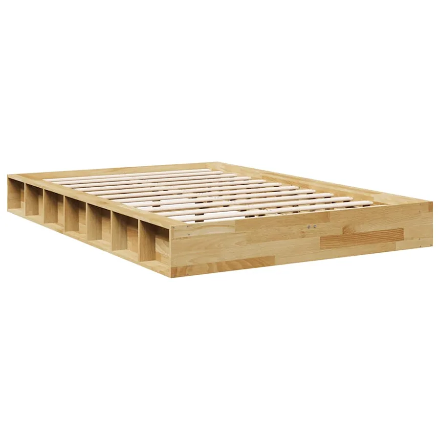Cadre de lit sans matelas 120x190 cm bois massif de chêne - 3