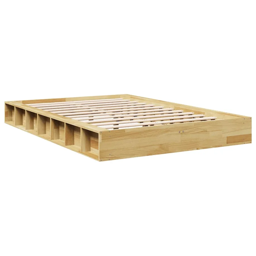 Cadre de lit sans matelas 120x190 cm bois massif de chêne - 8