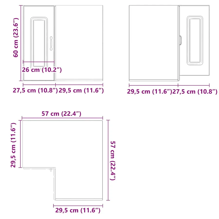 Armoire murale d'angle de cuisine Kalmar blanc bois ingénierie - 11
