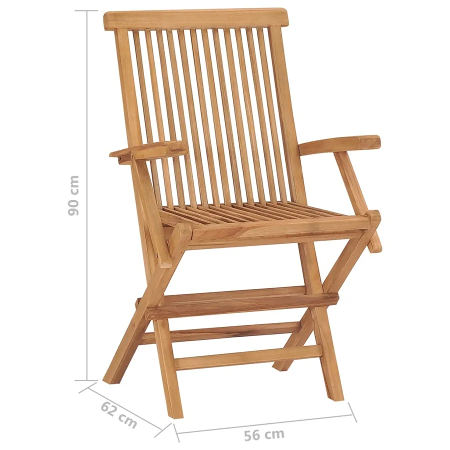 Chaises pliables de jardin lot de 8 Bois de teck solide - 9