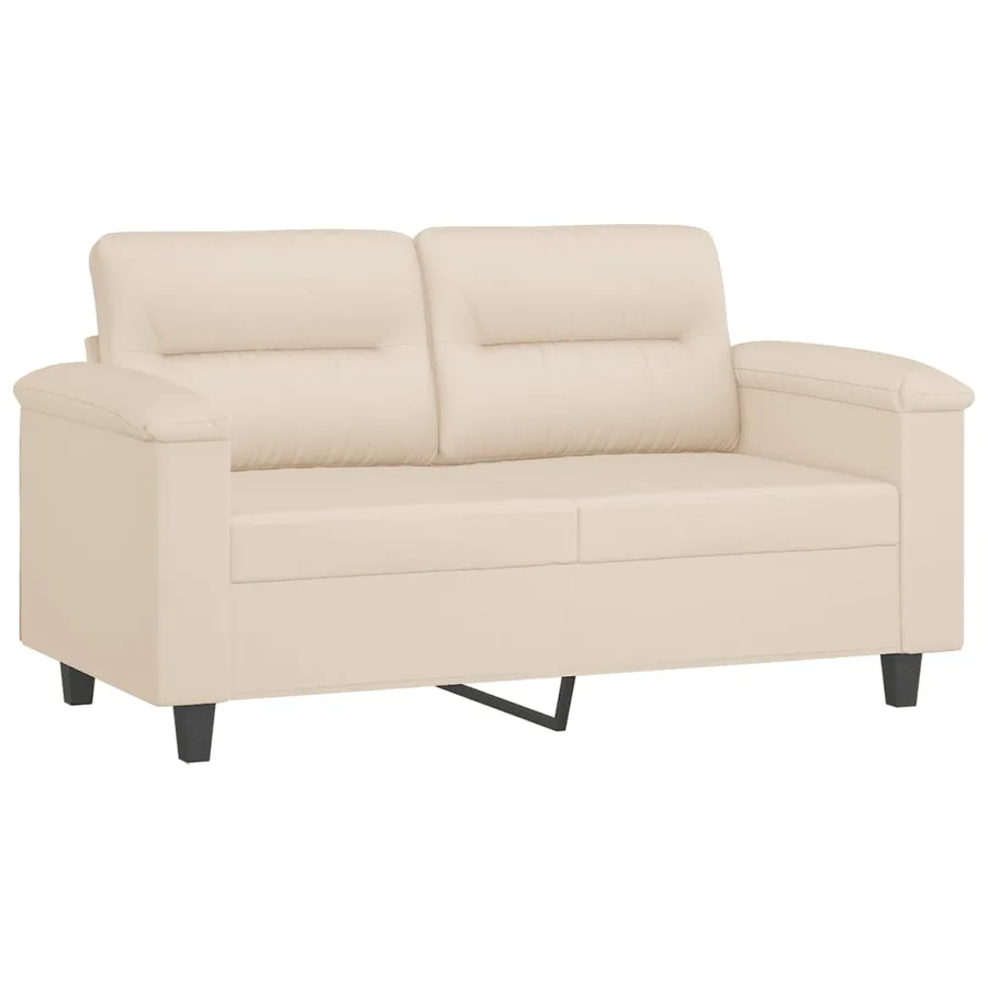 Ensemble de canapés 3 pcs avec coussins beige tissu microfibre - 3