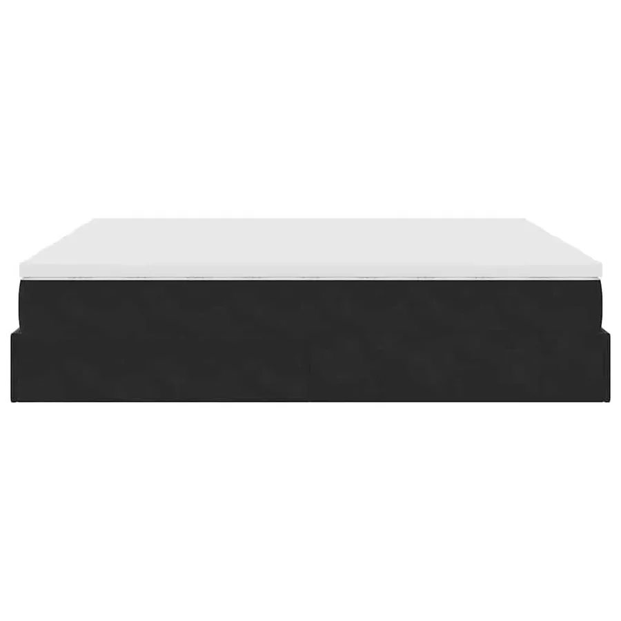 Cadre de lit ottoman avec matelas noir 180x200cm velours - 8