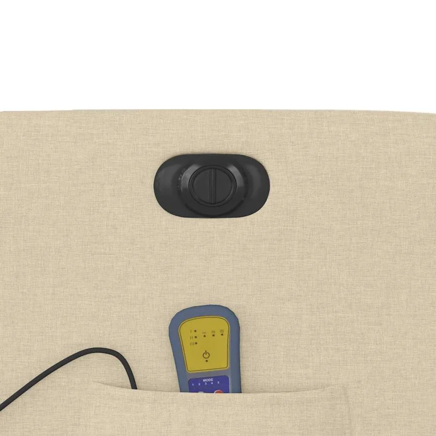 Fauteuil inclinable de massage électrique crème tissu - 13