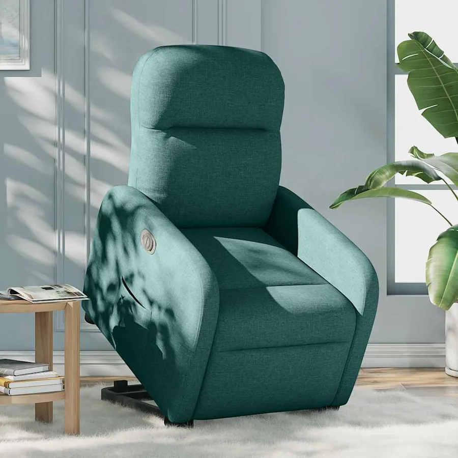 Fauteuil inclinable électrique vert foncé tissu - 2