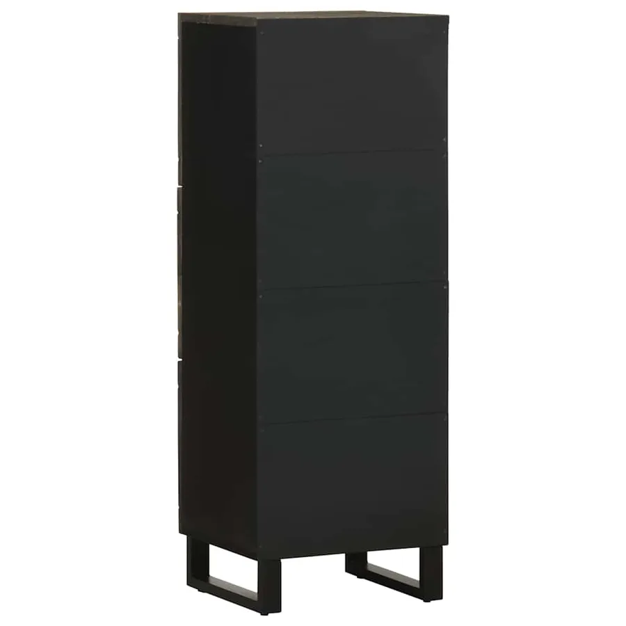Buffet noir 40x33x110 cm bois de manguier massif - 5