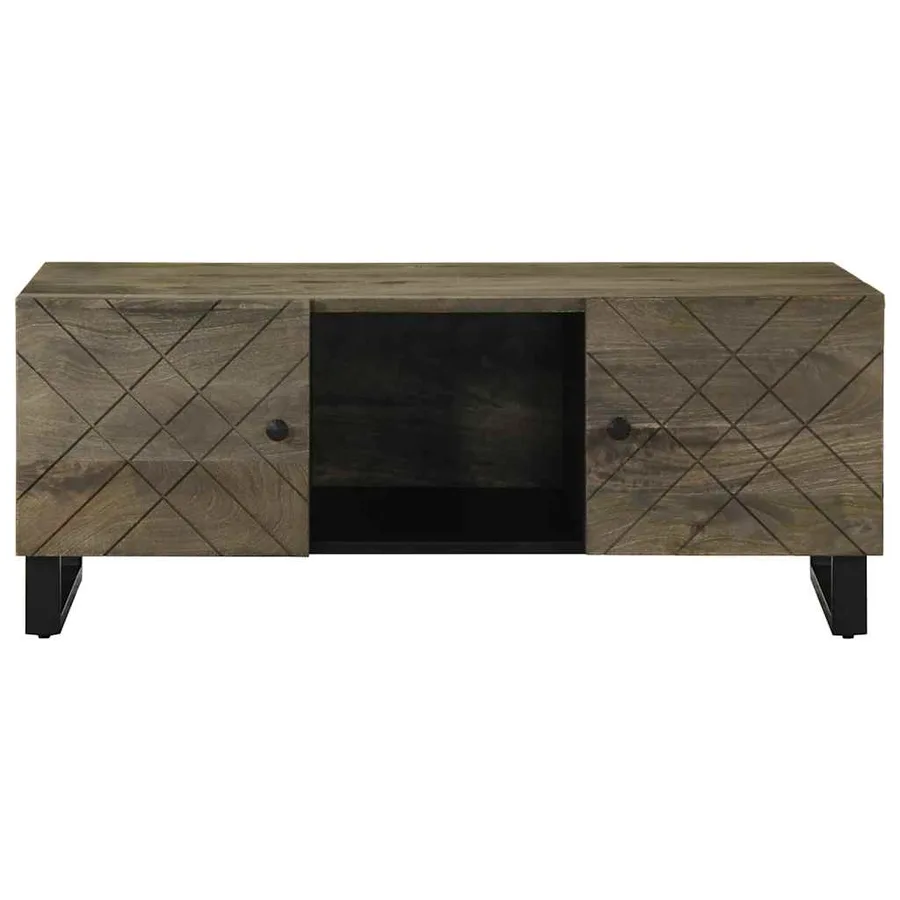 Table basse noir 100x54x40 cm bois massif de manguier - 3