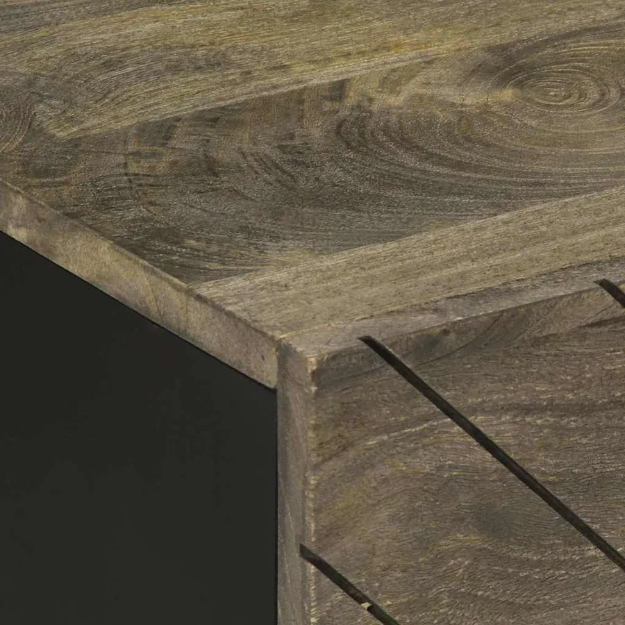 Table basse noir 100x54x40 cm bois massif de manguier - 6