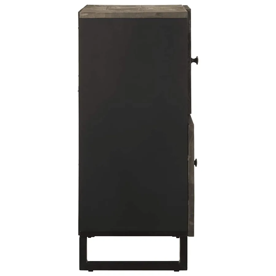 Buffet noir 80x33x75 cm bois massif de manguier - 4