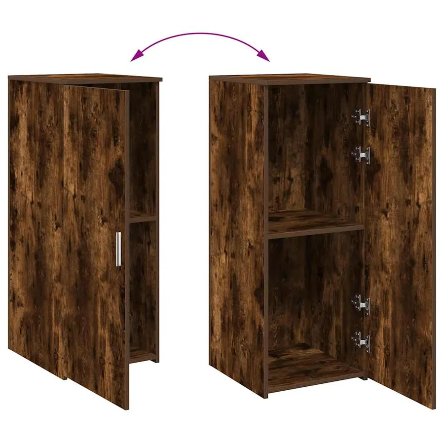 Armoire de rangement chêne fumé 40x45x103,5cm bois d'ingénierie - 8
