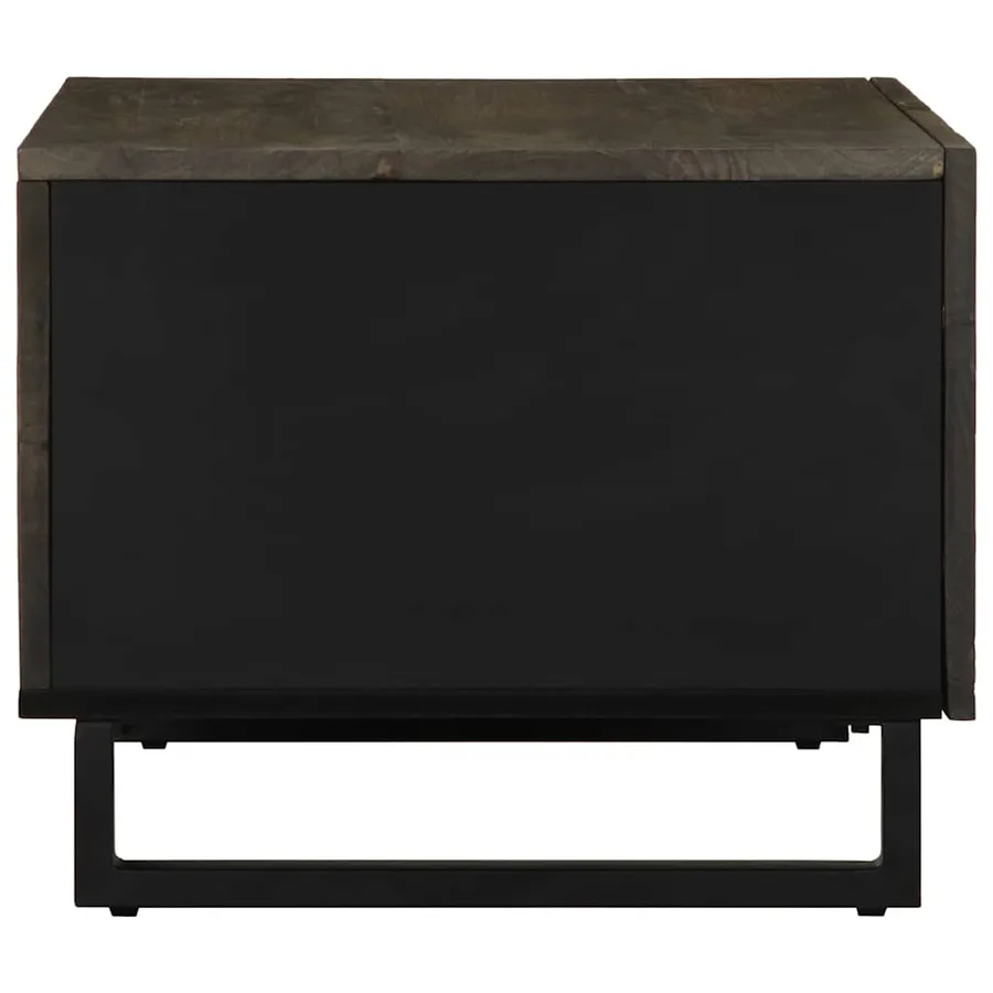Table basse noir 80x50x40 cm bois massif de manguier - 4