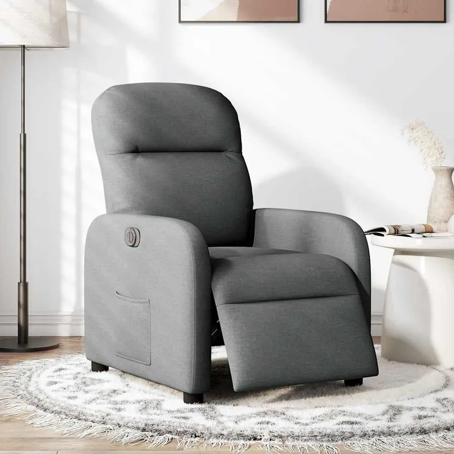 Fauteuil inclinable électrique Gris foncé Tissu - 2
