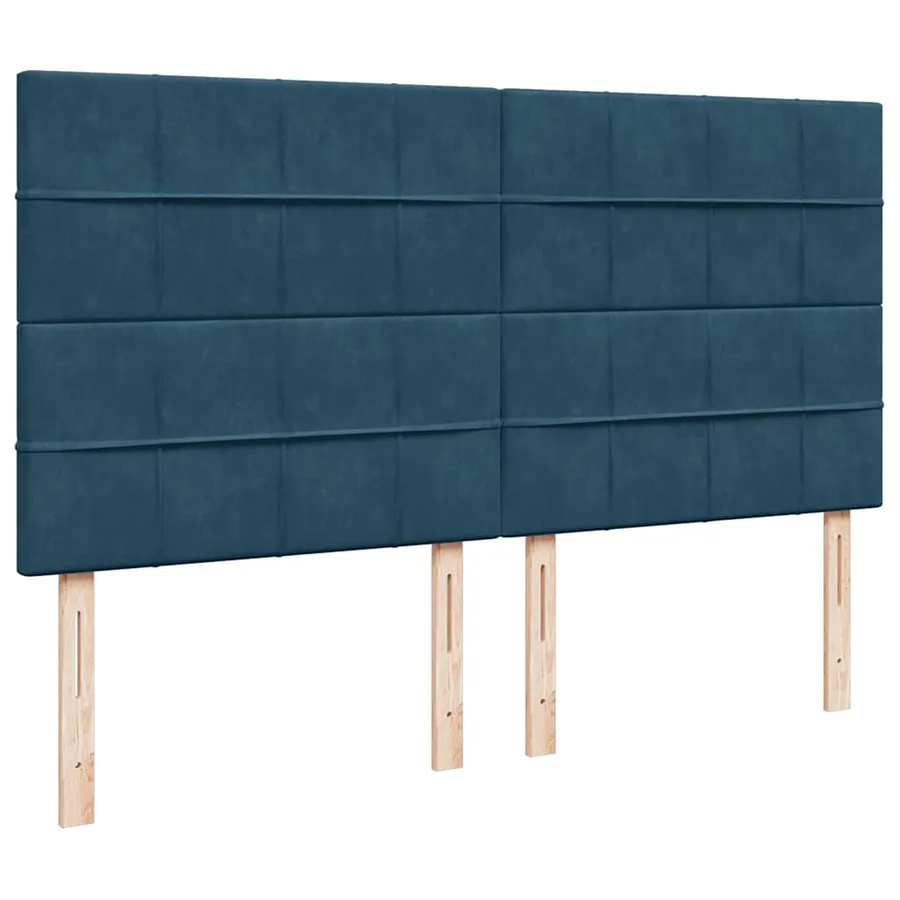 Cadre de lit ottoman avec matelas bleu foncé 200x200 cm velours - 12