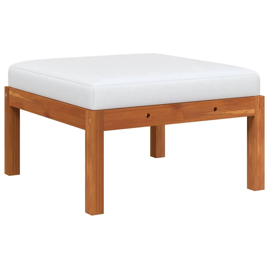 Repose-pied de jardin avec coussin Bois d'acacia massif - 2