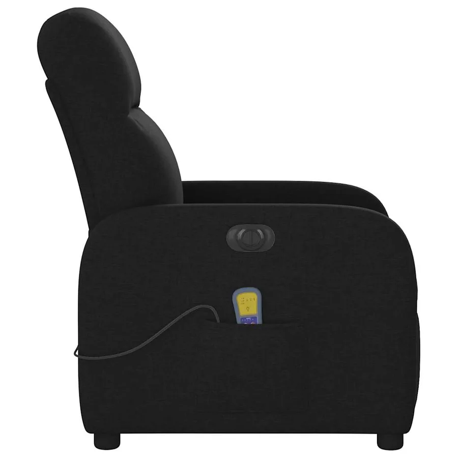 Fauteuil de massage inclinable électrique Noir Tissu - 6