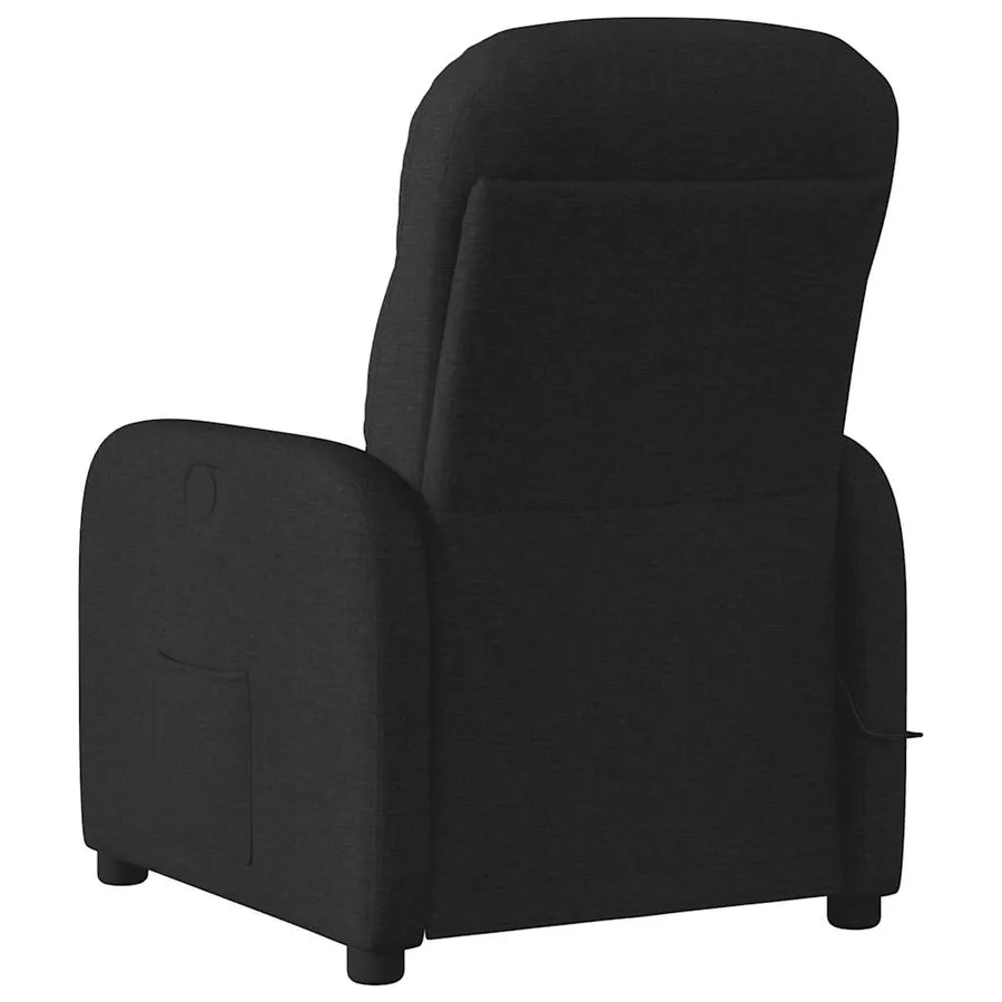 Fauteuil de massage inclinable électrique Noir Tissu - 7