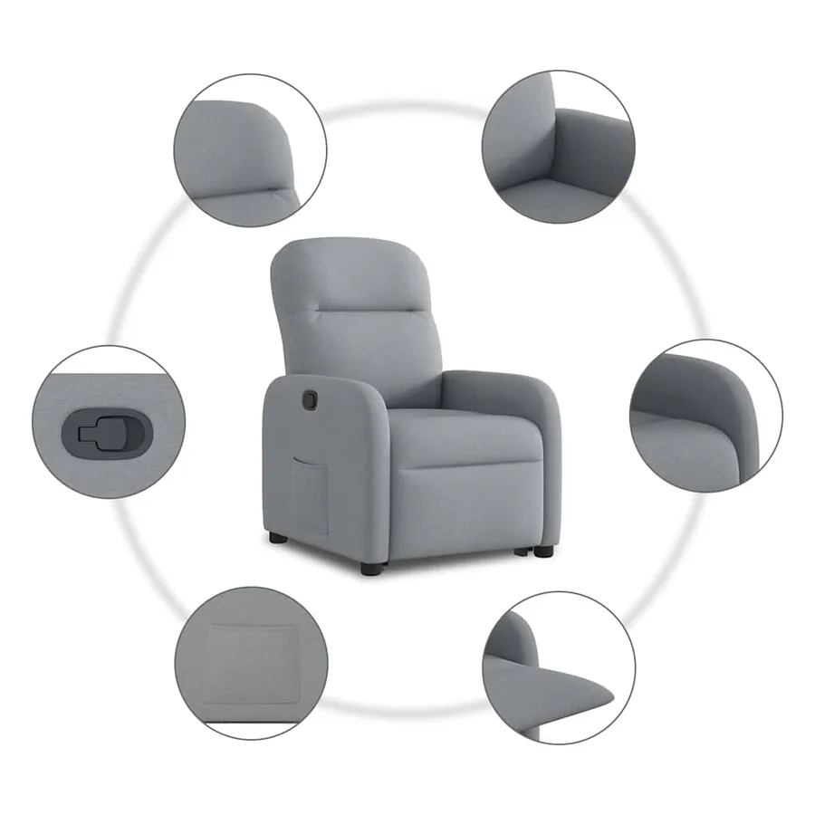 Fauteuil inclinable Gris clair Tissu - 10