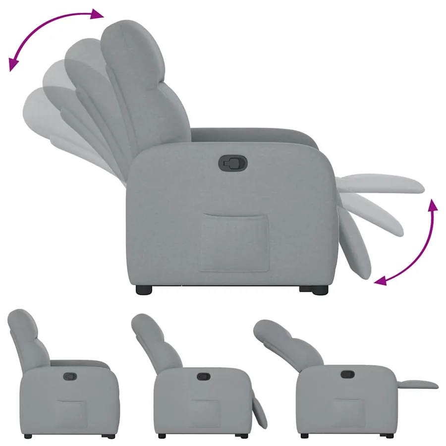 Fauteuil inclinable Gris clair Tissu - 8
