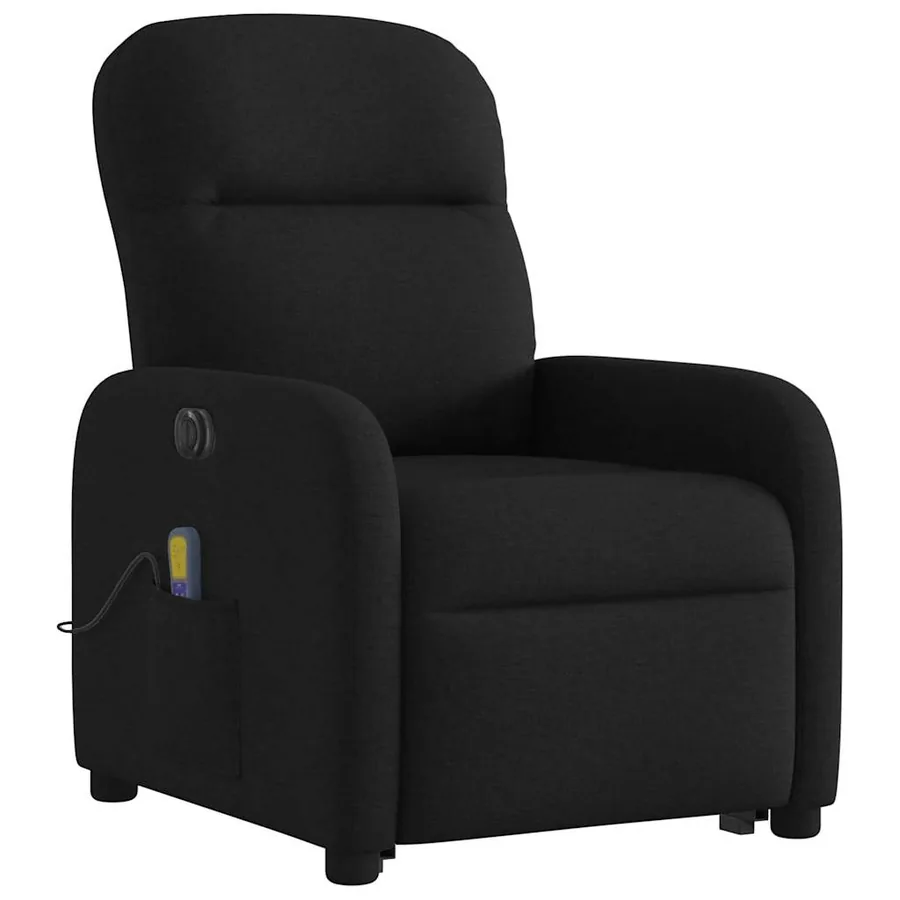 Fauteuil inclinable de massage électrique Noir Tissu - 4