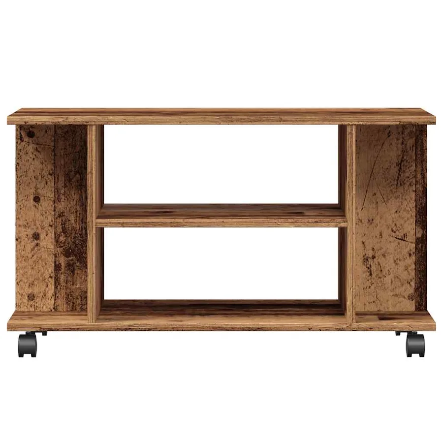 Meuble TV avec roulettes vieux bois 80x40x45 cm bois ingénierie - 4