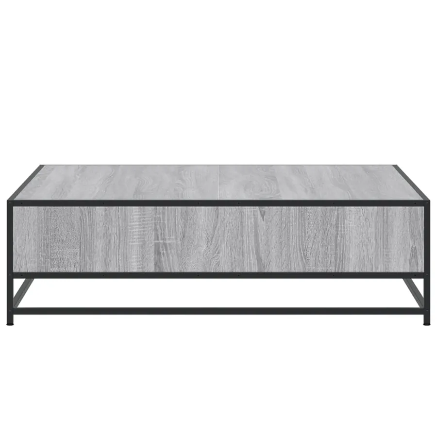 Table basse sonoma gris 100x100x30cm bois d'ingénierie et métal - 6