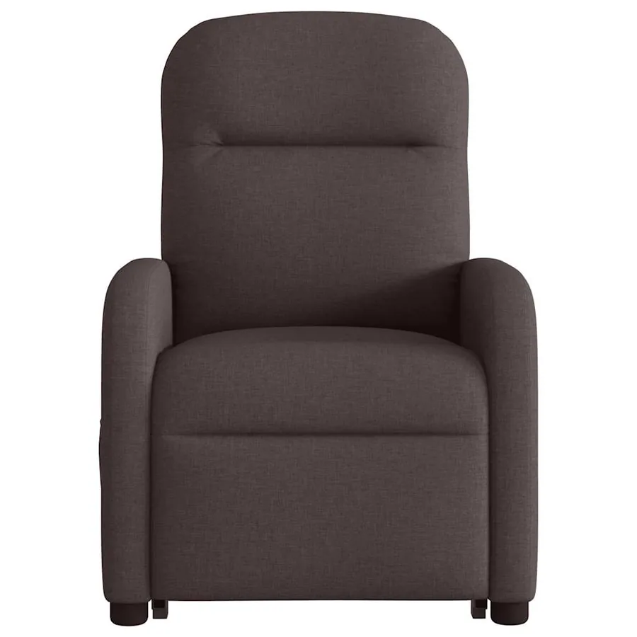 Fauteuil inclinable de massage Marron foncé Tissu - 5