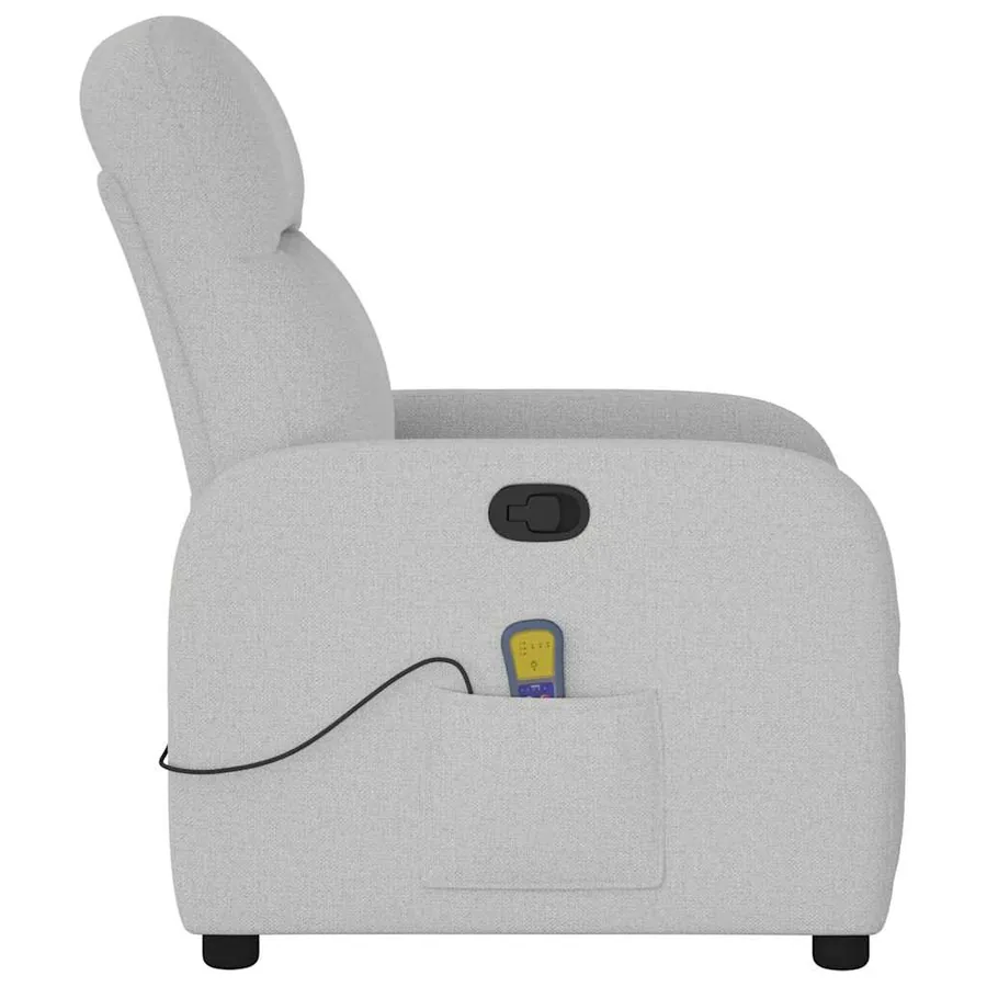 Fauteuil de massage inclinable gris nuage tissu - 4