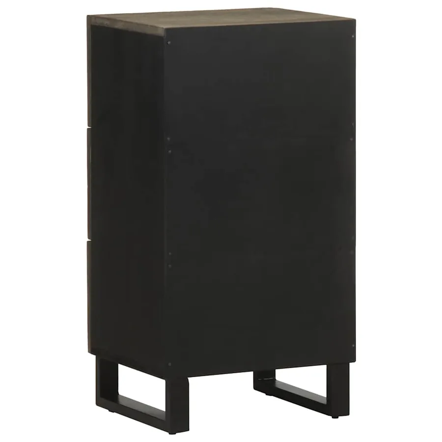 Buffet noir 40x33x75 cm bois massif de manguier - 5