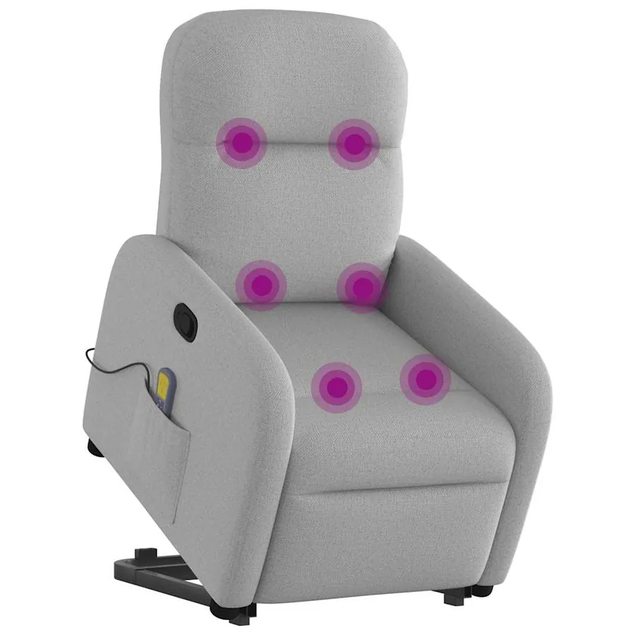 Fauteuil de massage inclinable gris nuage tissu - 3