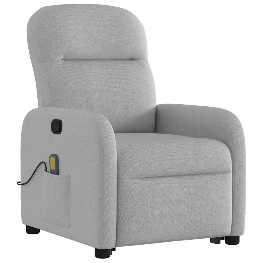 Fauteuil de massage inclinable gris nuage tissu - 4