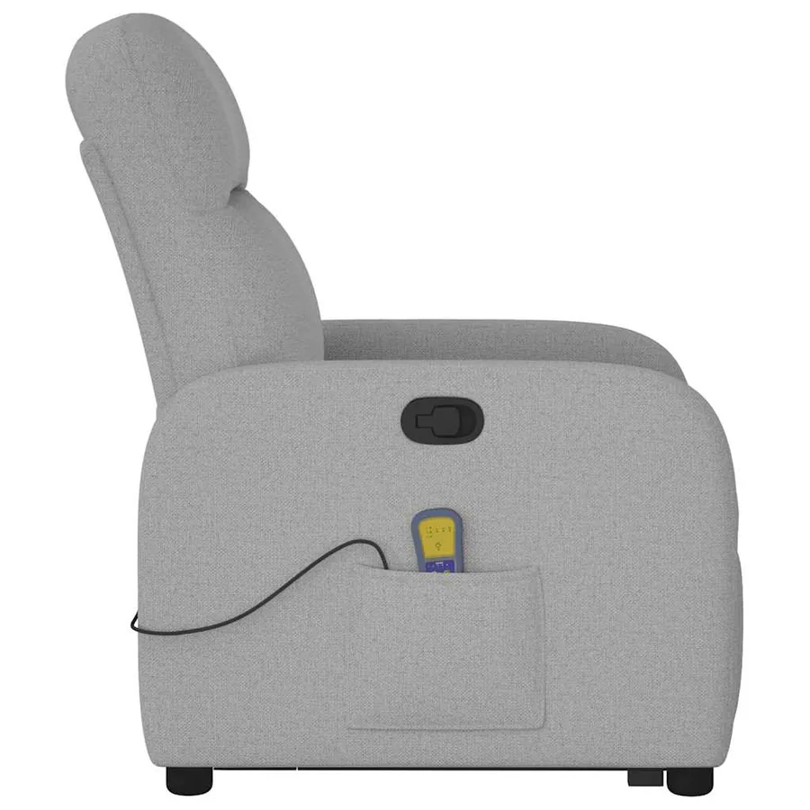 Fauteuil de massage inclinable gris nuage tissu - 6