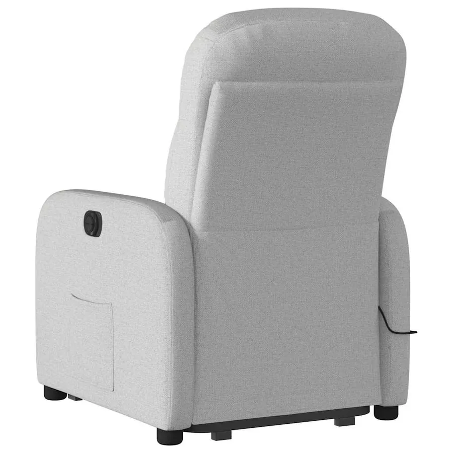 Fauteuil de massage inclinable gris nuage tissu - 7