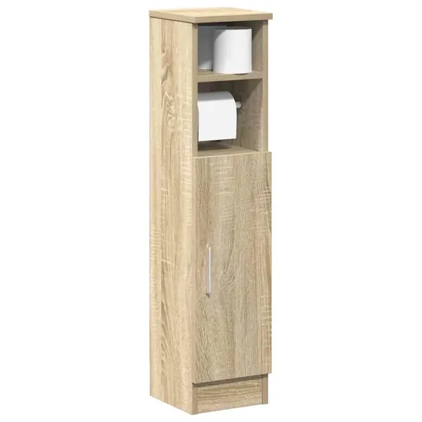 Meuble de salle de bain avec porte-rouleau chêne sonoma