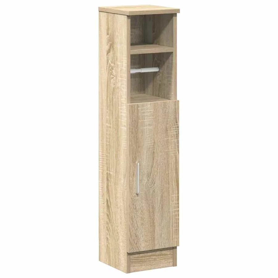 Meuble de salle de bain avec porte-rouleau chêne sonoma - 2
