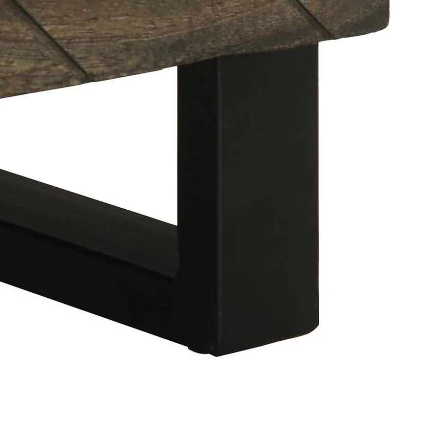 Table de chevet noir 40x33x46 cm bois de manguier solide - 8