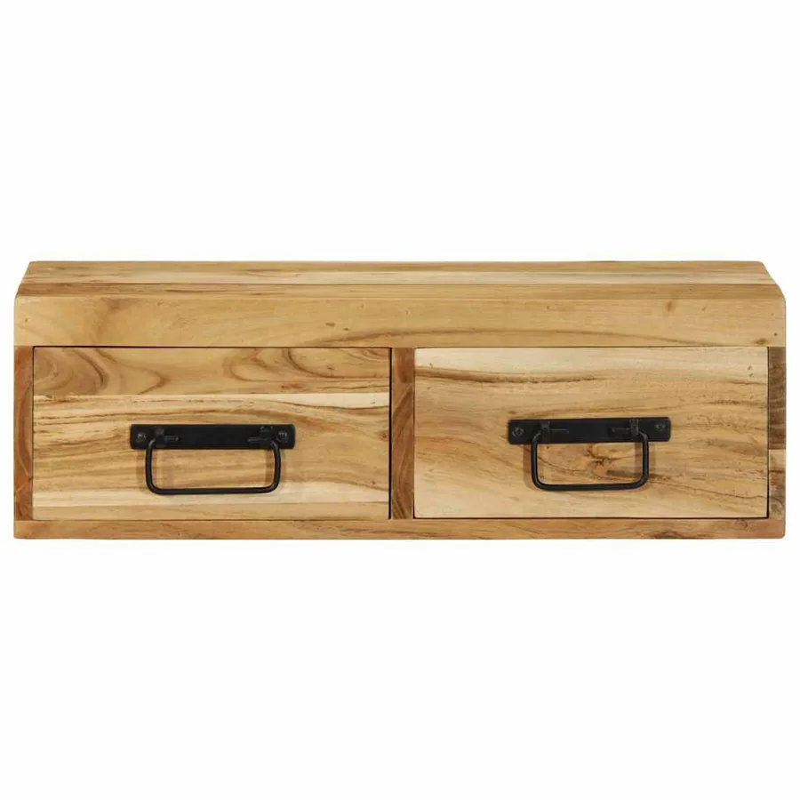 Meuble TV mural 60x30x19 cm bois massif d'acacia - 5