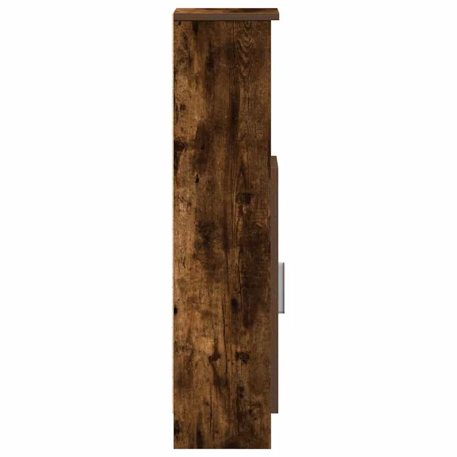 Meuble de salle de bain avec porte-rouleau chêne fumé - 6