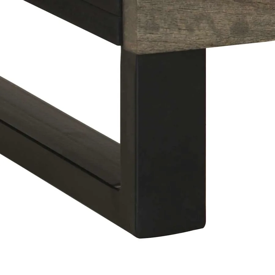 Table de chevet noir 50x33x62 cm bois de manguier solide - 8