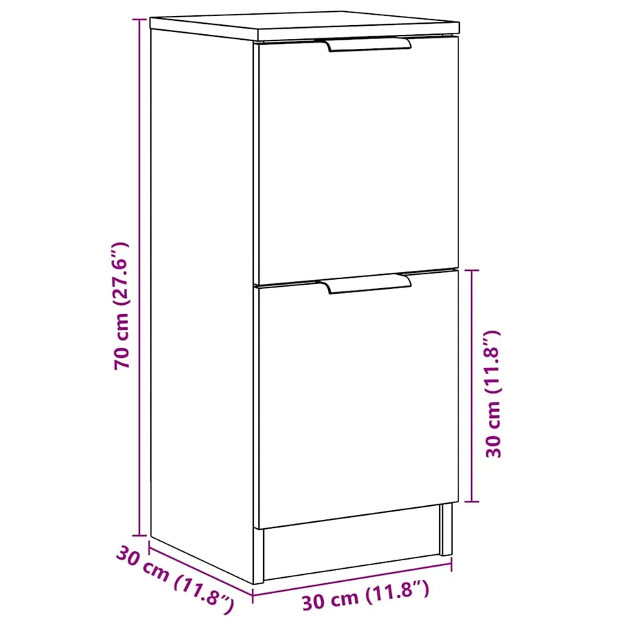 Buffet vieux bois 30x30x70 cm bois d'ingénierie - 11
