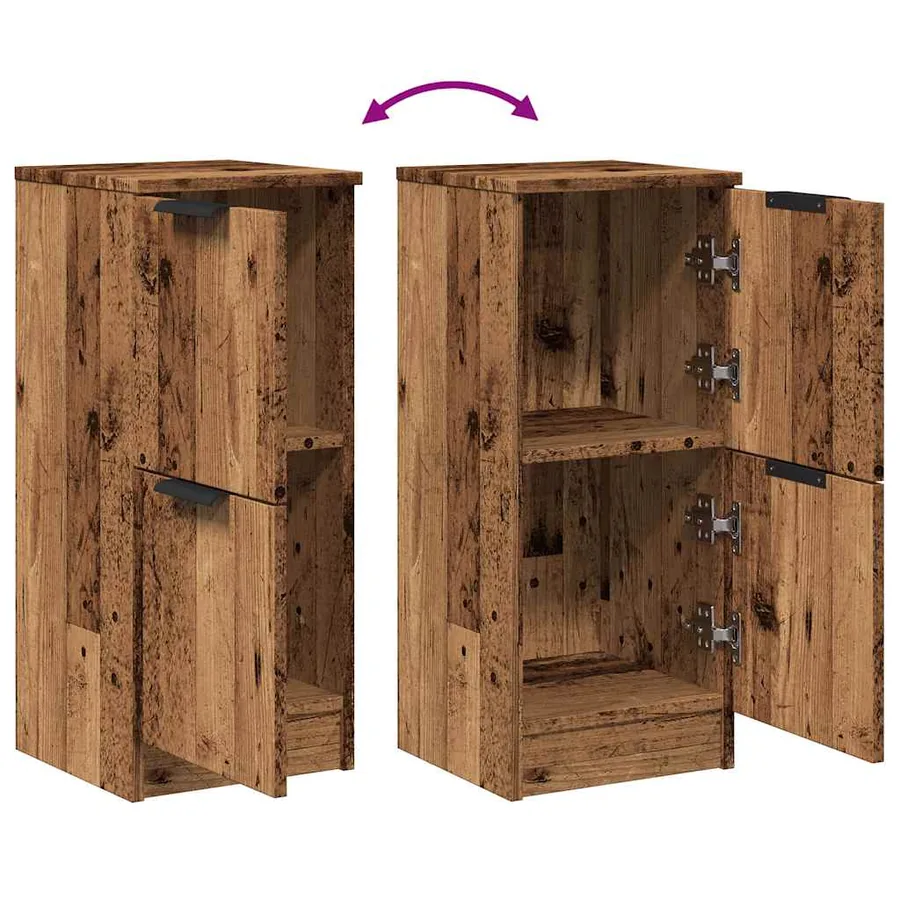 Buffet vieux bois 30x30x70 cm bois d'ingénierie - 9