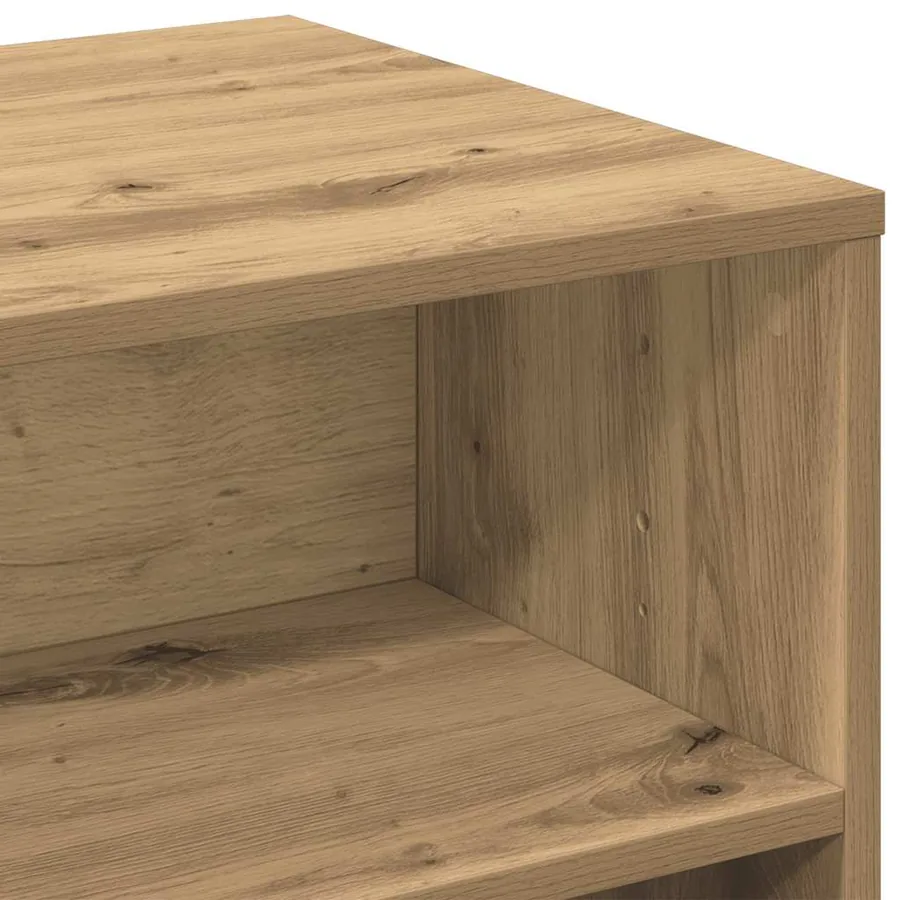 Meuble TV chêne artisanal 80x40x40 cm bois d'ingénierie - 7