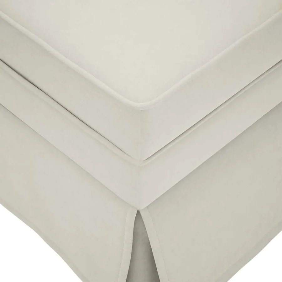 Fauteuil long avec traversin et accoudoir droit crème velours - 7