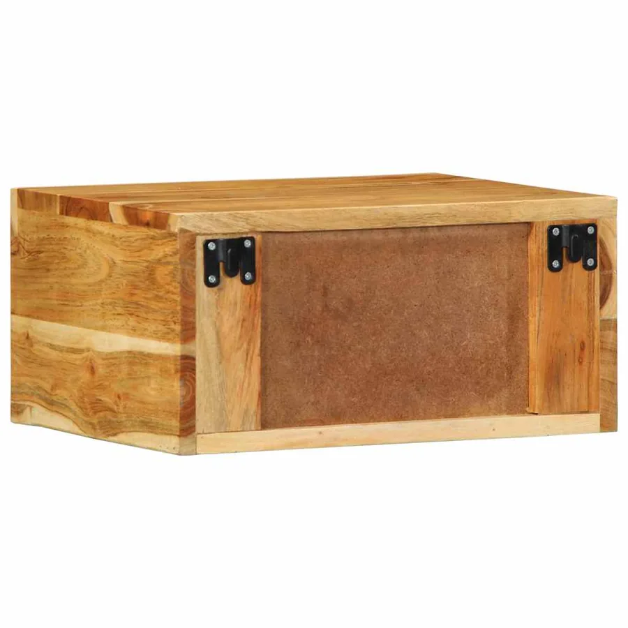 Tables de chevet murales 2 pcs bois massif d'acacia - 8