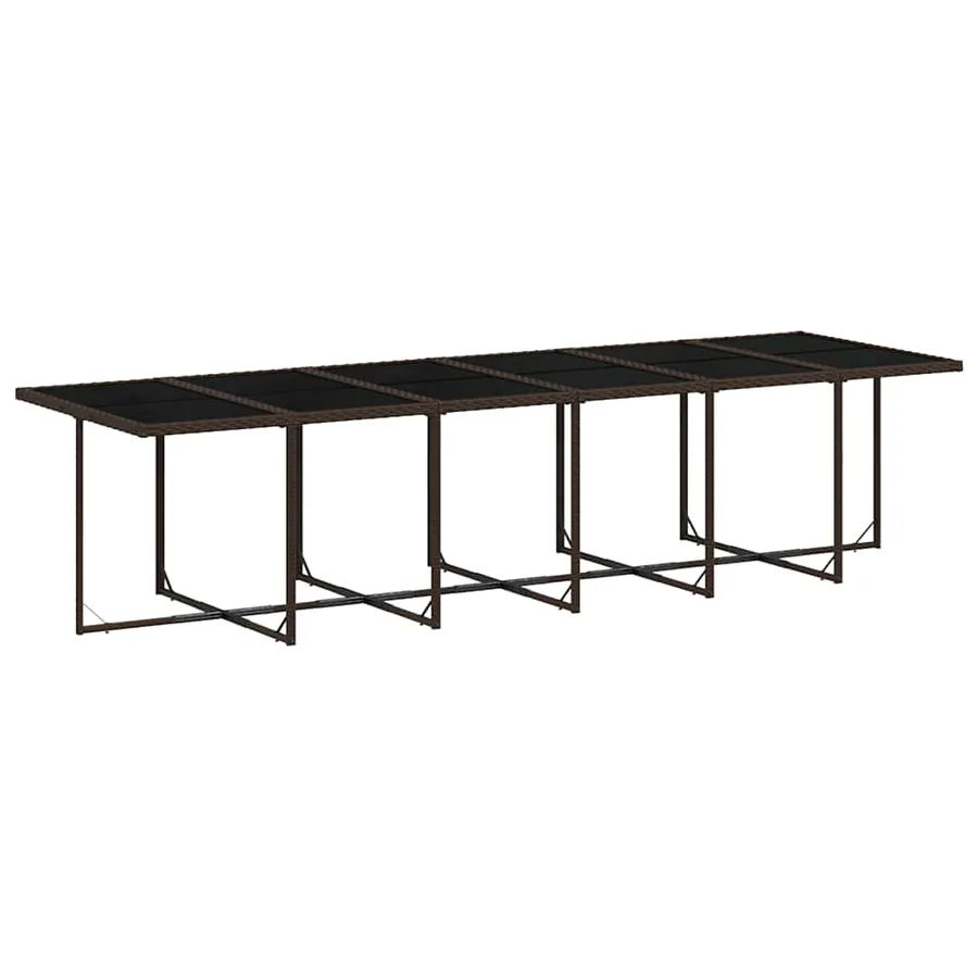 Ensemble à manger de jardin et coussins 17 pcs marron rotin - 4