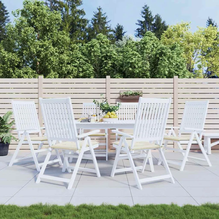 Coussins de chaise jardin lot de 6 crème 40x40x4cm tissu oxford