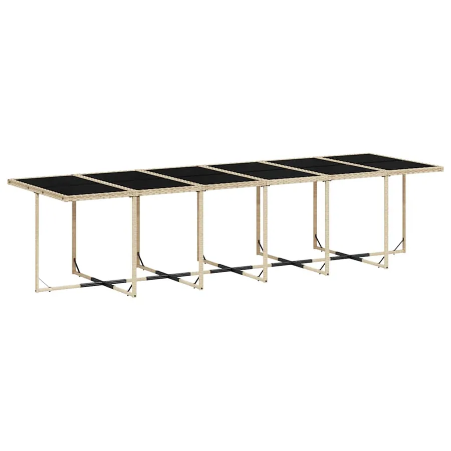 Ensemble à manger de jardin et coussins 13 pcs beige - 4