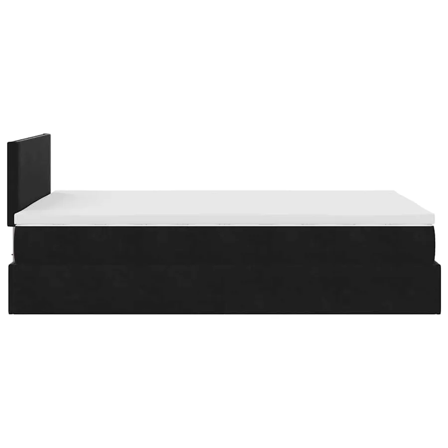 Lit ottoman avec matelas noir 120x190 cm velours - 8