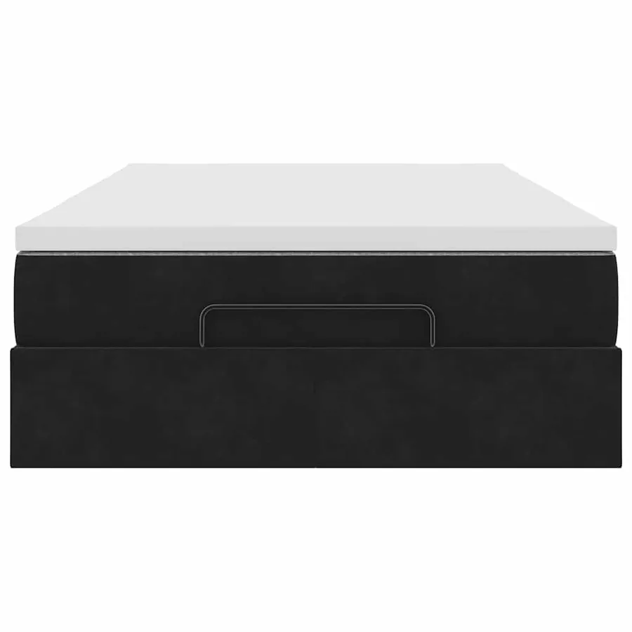 Lit ottoman avec matelas noir 120x190 cm velours - 7