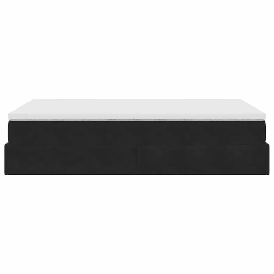 Lit ottoman avec matelas noir 120x190 cm velours - 9