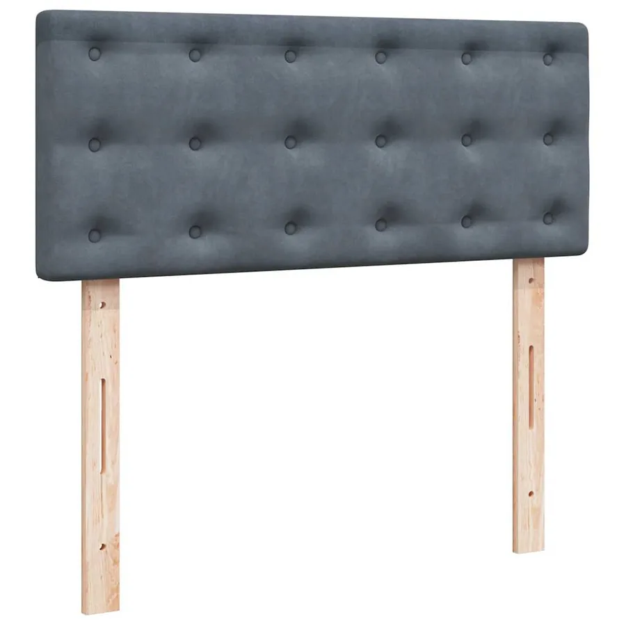 Lit ottoman avec matelas gris foncé 120x190 cm velours - 9
